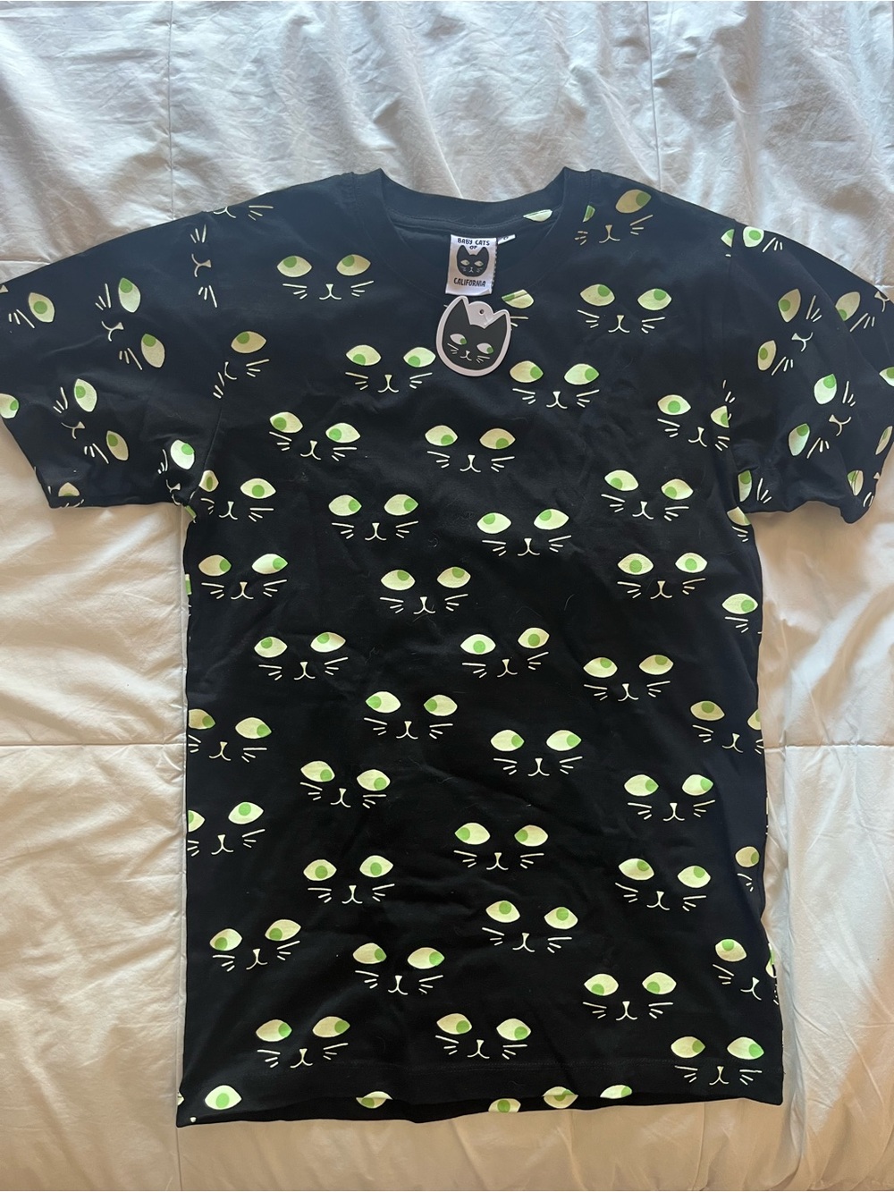 Baby Cats of California glow in the dark cat tee - XS